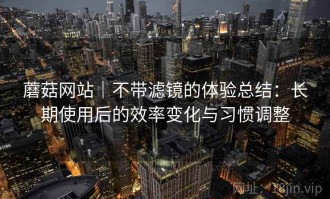 蘑菇网站｜不带滤镜的体验总结：长期使用后的效率变化与习惯调整