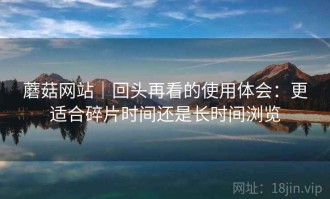 蘑菇网站｜回头再看的使用体会：更适合碎片时间还是长时间浏览