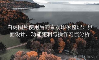 白虎图片使用后的直观印象整理：界面设计、功能逻辑与操作习惯分析