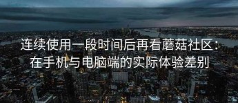 连续使用一段时间后再看蘑菇社区：在手机与电脑端的实际体验差别