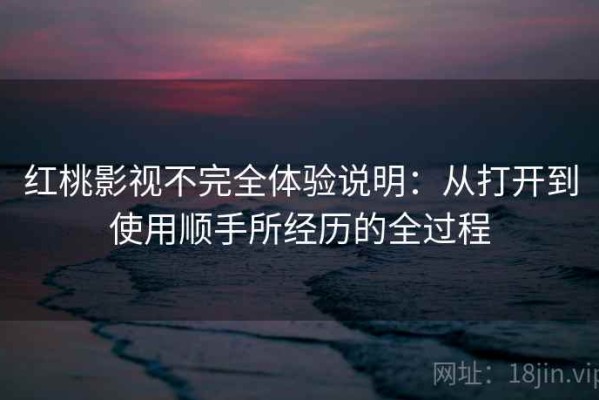 红桃影视不完全体验说明：从打开到使用顺手所经历的全过程