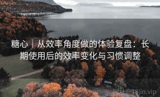 糖心｜从效率角度做的体验复盘：长期使用后的效率变化与习惯调整