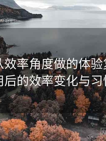 糖心｜从效率角度做的体验复盘：长期使用后的效率变化与习惯调整