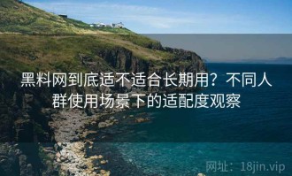 黑料网到底适不适合长期用？不同人群使用场景下的适配度观察