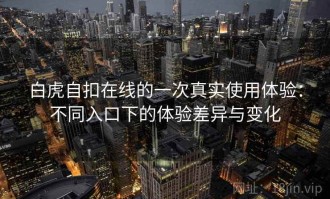 白虎自扣在线的一次真实使用体验：不同入口下的体验差异与变化