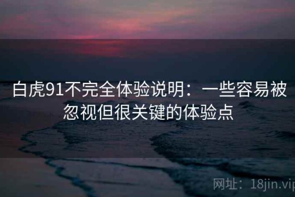 白虎91不完全体验说明：一些容易被忽视但很关键的体验点