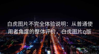 白虎图片不完全体验说明：从普通使用者角度的整体评价，白虎图片q版