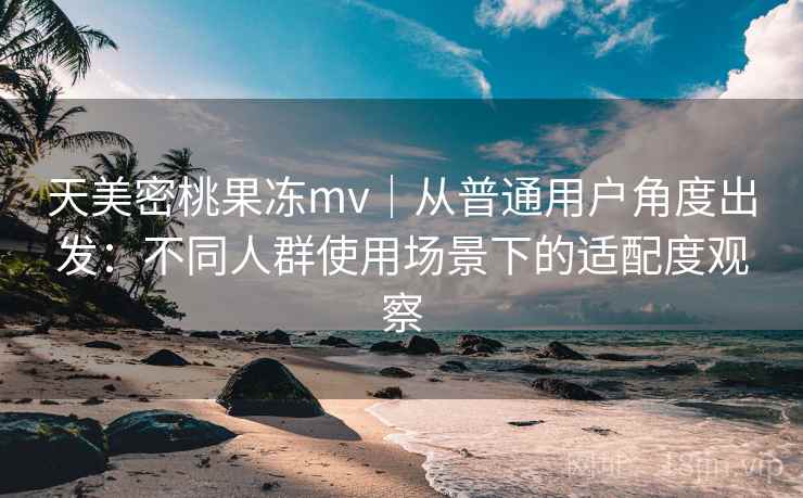 天美密桃果冻mv｜从普通用户角度出发：不同人群使用场景下的适配度观察