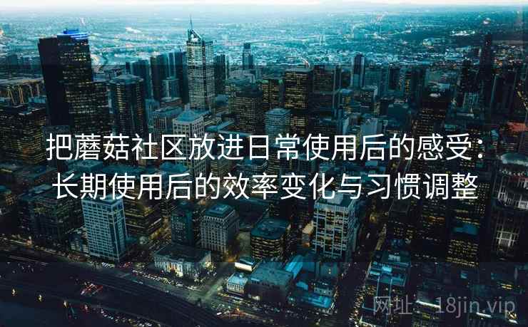 把蘑菇社区放进日常使用后的感受：长期使用后的效率变化与习惯调整