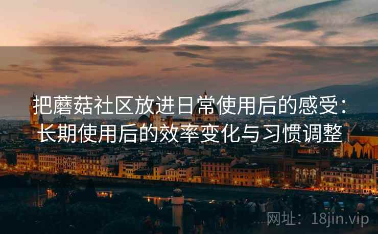 把蘑菇社区放进日常使用后的感受：长期使用后的效率变化与习惯调整
