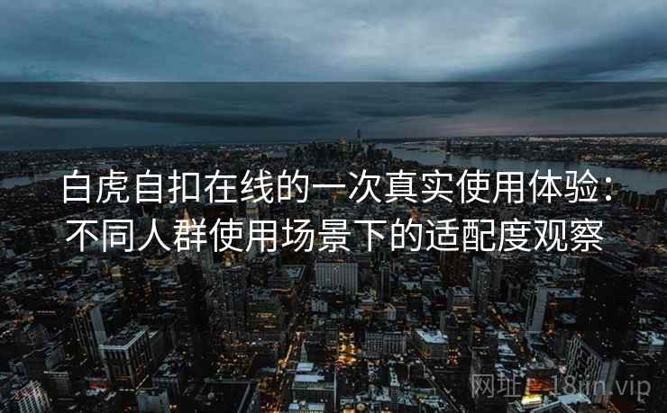 白虎自扣在线的一次真实使用体验：不同人群使用场景下的适配度观察